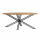 Esszimmer Tisch oval Mango Holz Metallgestell schwarz 180 cm