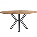 Esszimmer Tisch rund Mango Holz Metallgestell schwarz 150 cm
