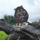 Hamster Metall Deko Garten Edelrost mit Stecker 10 cm