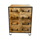Holz Kommode industrial Mary 8 Schubladen 100 cm