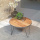 Vintage Stahl Gestell Couchtisch grobes Holz rund 60 cm