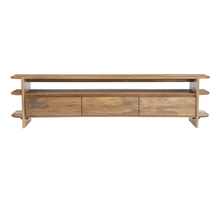 TV Board Jask 3 Schubladen offenes Fach 200 cm Holz naturell