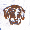 Rauhaar Dackel Kopf Metall Wanddeko Hund Rost