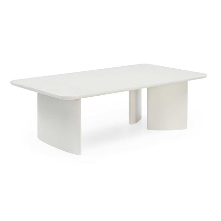 Lounge Couchtisch Jask rechteckig Cremeweiss 130 cm