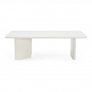 Lounge Couchtisch Jask rechteckig Cremeweiss 130 cm