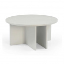 Couchtisch Jask rund Holz Cremeweiss 80 cm