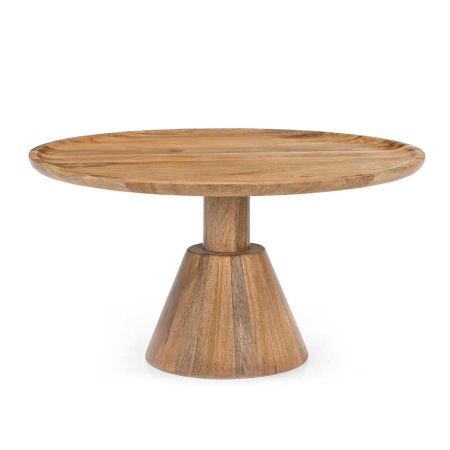 Salontisch Jask rund Fuss kegelförmig Holz naturell 75 cm