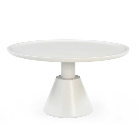 Salontisch Jask rund Fuss kegelförmig Holz Cremeweiss 75 cm