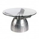 Propeller Couchtisch rund Flugzeug Aluminium 90 cm