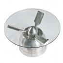 Propeller Couchtisch rund Flugzeug Aluminium 90 cm