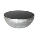 Couchtisch rund Flugzeug Alu Tischplatte schwarz 82 cm