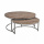 Metall Couchtisch Set rund grobe Altholz Platte 90 cm