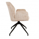 Eleganter Stuhl Eden Cream gepolstert 360 Grad drehbar