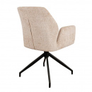 Eleganter Stuhl Eden Cream gepolstert 360 Grad drehbar