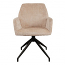Eleganter Stuhl Eden Cream gepolstert 360 Grad drehbar