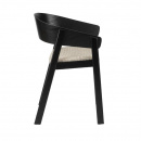 Holzsessel Esche gepolstert Armlehnen Holz Stuhl Schwarz