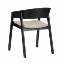 Holzsessel Esche gepolstert Armlehnen Holz Stuhl Schwarz