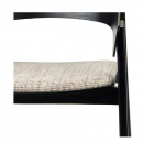 Holzsessel Esche gepolstert Armlehnen Holz Stuhl Schwarz