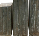 Säulen Holz 3er Set grau weiß Vintage Podest