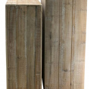 Säulen Holz 2er Set natur Vintage weiss Podeste