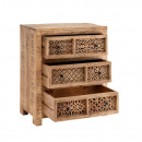 Holz Kommode Mandy 3 Schubladen mit Schnitzereien 82 cm