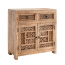 Holz Kommode Mandy 2 Laden 2 Türen mit Schnitzereien...