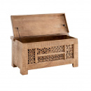 Holz Truhe mit Schnitzereien und Klappdeckel 90 cm