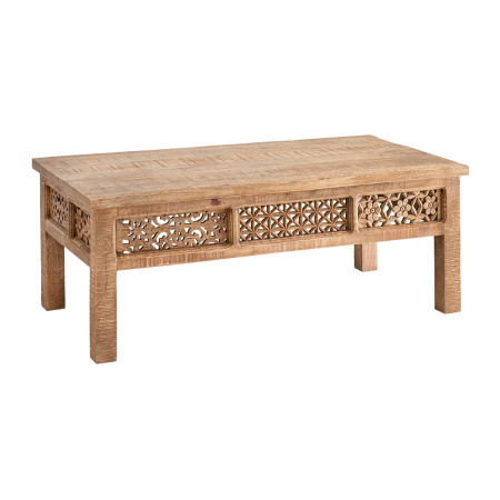 Carving Couchtisch Mandy mit Holz Schnitzereien 120x60 cm
