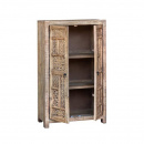 Holz Schrank mit Schnitzereien Highboard Carving Holztüren 135 cm