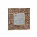 Carving Mango Holz Wandspiegel Mandy 75x75 cm