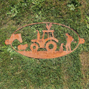 Metall Schild Bauernhof Traktor Tiere Jäger 65 cm