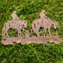 Pferd Prärie Reiter Reiterin Cowboy Cowgirl Metall gross 70 cm