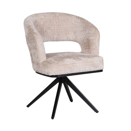 Federkern Stuhl Aven gepolstert skulpturales Design Cream