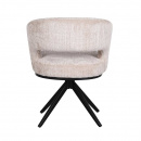 Federkern Stuhl Aven gepolstert skulpturales Design Cream