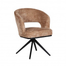 Federkern Stuhl Aven gepolstert skulpturales Design Caramel