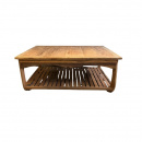 Altholz Couchtisch verzierter Rahmen Landhausstil Beine gerundet 140 cm