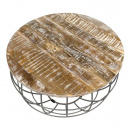 Couchtisch rund Altholz White Wash Metallgestell altsilber 75 cm