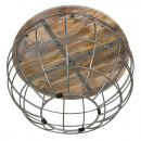 Couchtisch rund Altholz White Wash Metallgestell altsilber 75 cm