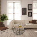 Couchtisch rund Altholz White Wash Metallgestell altsilber 75 cm