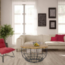 Couchtisch rund Altholz naturell Metallgestell mattschwarz 75 cm