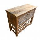 Altholz Flurtisch Anrichte 2 Schubladen Schnitzerei 90 cm