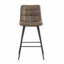 Barstuhl Lucy gesteppter Bezug braun schlanke Metallbeine