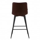 Barstuhl Lucy gesteppter Bezug Dunkelbraun schlanke Metallbeine