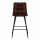 Barstuhl Lucy gesteppter Bezug Dunkelbraun schlanke Metallbeine