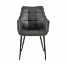 Esszimmerstuhl Lucy Armlehne Bezug Anthrazit Stahlbeine...