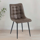 Esszimmer Polsterstuhl Lucy Bezug gesteppt Braun