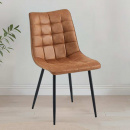 Esszimmer Polsterstuhl Lucy Bezug gesteppt Cognac