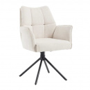 Armlehnstuhl Esszimmer Samo Metallgestell drehbar Bezug Ecru