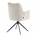 Armlehnstuhl Esszimmer Samo Metallgestell drehbar Bezug Beige