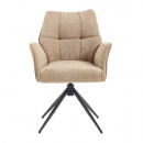 Armlehnstuhl Esszimmer Samo Metallgestell drehbar Bezug Lichtbraun